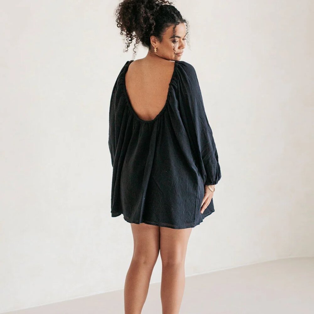SABO Max Mini Black Cotton Dress - Picture 3 of 9
